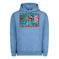 Pigment Pebble Blue hugs and kisses Urban Hoodie - JahusDesignShop