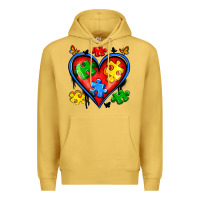 Antique Gold autism heart Premium Hoodie - Artiststas
