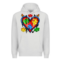 Dove Grey autism heart Premium Hoodie - Artiststas