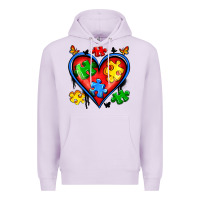 Lilac autism heart Premium Hoodie - Artiststas