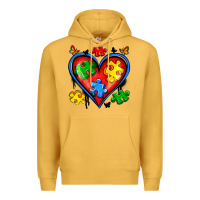 Mustard autism heart Premium Hoodie - Artiststas