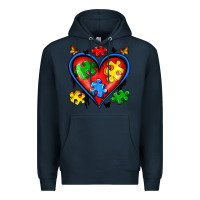 Navy autism heart Premium Hoodie - Artiststas