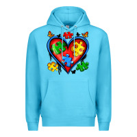 Ocean Blue autism heart Premium Hoodie - Artiststas