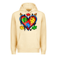 Pina Colada autism heart Premium Hoodie - Artiststas