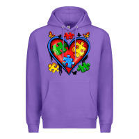 Purple autism heart Premium Hoodie - Artiststas