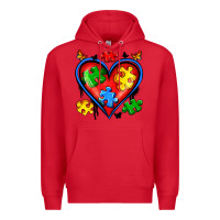 Red autism heart Premium Hoodie - Artiststas