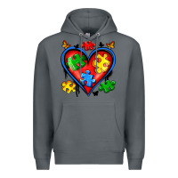 Rock autism heart Premium Hoodie - Artiststas