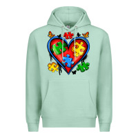 Seafoam autism heart Premium Hoodie - Artiststas