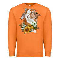 Carrot Bunny With Sunflowers Premium Sweatshirt - RanaPortraitStore