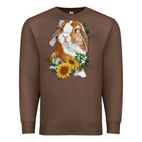 Chestnut Bunny With Sunflowers Premium Sweatshirt - RanaPortraitStore