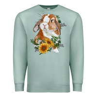Seafoam Bunny With Sunflowers Premium Sweatshirt - RanaPortraitStore