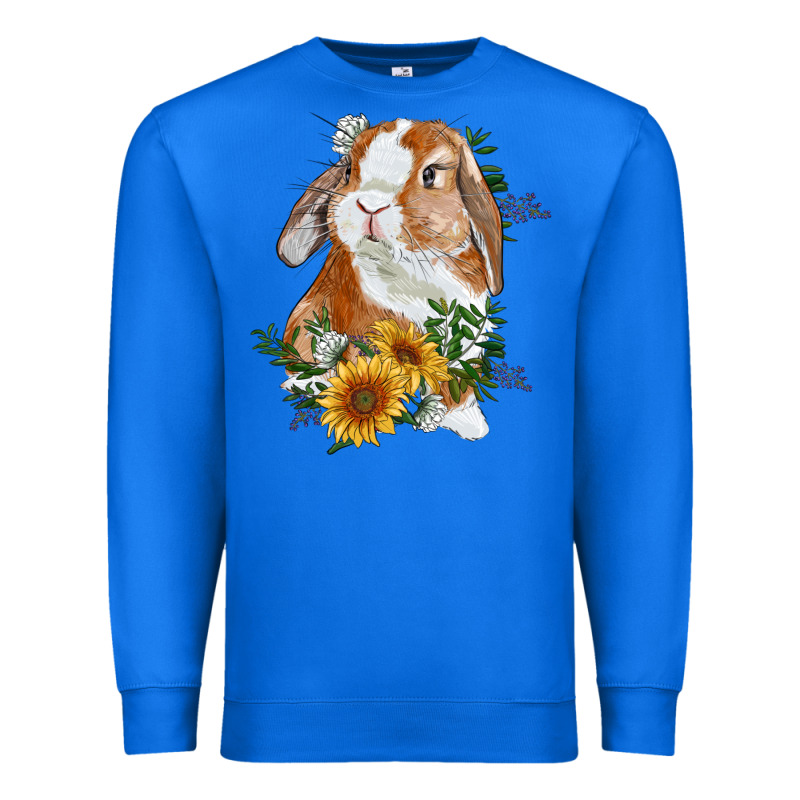 Bunny With Sunflowers Premium Sweatshirt by RanaPortraitStore | Teevron