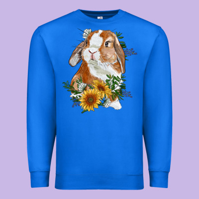 Premium Sweatshirt Bunny With Sunflowers
