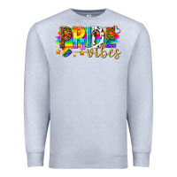 Heather Grey pride vibes Premium Sweatshirt - texasbilliewilder