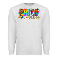 Oatmeal Heather pride vibes Premium Sweatshirt - texasbilliewilder