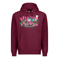 Burgundy breast cancer nurse Premium Hoodie - AdoDesignShop