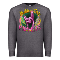 Charcoal Heather rockin' the mom life Premium Sweatshirt - Zillion Design Studio