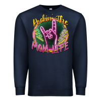 Navy rockin' the mom life Premium Sweatshirt - Zillion Design Studio