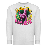 Oatmeal Heather rockin' the mom life Premium Sweatshirt - Zillion Design Studio