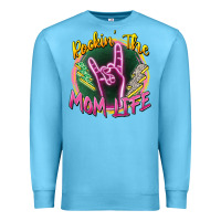 Ocean Blue rockin' the mom life Premium Sweatshirt - Zillion Design Studio