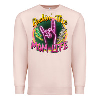 Pale Pink rockin' the mom life Premium Sweatshirt - Zillion Design Studio