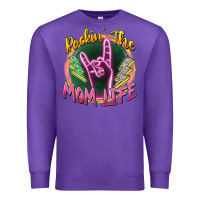 Purple rockin' the mom life Premium Sweatshirt - Zillion Design Studio