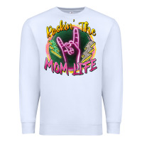White rockin' the mom life Premium Sweatshirt - Zillion Design Studio
