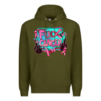 Army Green fuck cancer Premium Hoodie - AdoDesignShop