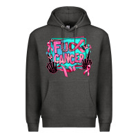 Charcoal Heather fuck cancer Premium Hoodie - AdoDesignShop
