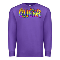 Purple queer pride lgbtq Premium Sweatshirt - texasbilliewilder