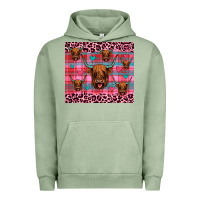 Pigment Oil Green highland cow valentines Urban Hoodie - JahusDesignShop