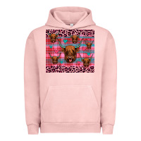 Pigment Salmon highland cow valentines Urban Hoodie - JahusDesignShop