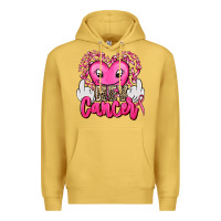 Antique Gold hey cancer with middle fingers Premium Hoodie - AdoDesignShop