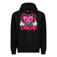 Black hey cancer with middle fingers Premium Hoodie - AdoDesignShop
