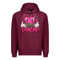 Burgundy hey cancer with middle fingers Premium Hoodie - AdoDesignShop