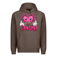 Coffee hey cancer with middle fingers Premium Hoodie - AdoDesignShop