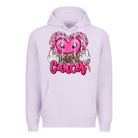Lilac hey cancer with middle fingers Premium Hoodie - AdoDesignShop