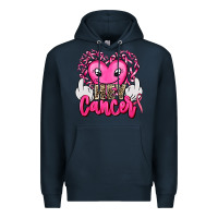 Navy hey cancer with middle fingers Premium Hoodie - AdoDesignShop