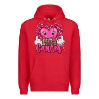 Red hey cancer with middle fingers Premium Hoodie - AdoDesignShop