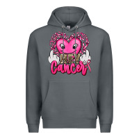 Rock hey cancer with middle fingers Premium Hoodie - AdoDesignShop