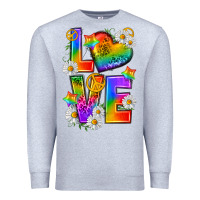 Heather Grey pride love Premium Sweatshirt - texasbilliewilder