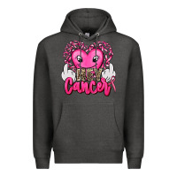 Charcoal Heather hey cancer with middle fingers Premium Hoodie - AdoDesignShop