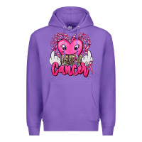 Purple hey cancer with middle fingers Premium Hoodie - AdoDesignShop