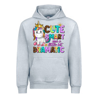 Heather Grey cute smart and a little bit dramatic unicorn Urban Hoodie - AdoDesignShop