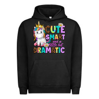 Pigment Black cute smart and a little bit dramatic unicorn Urban Hoodie - AdoDesignShop
