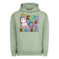 Pigment Oil Green cute smart and a little bit dramatic unicorn Urban Hoodie - AdoDesignShop