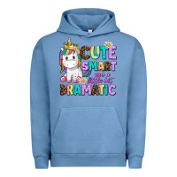 Pigment Pebble Blue cute smart and a little bit dramatic unicorn Urban Hoodie - AdoDesignShop