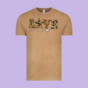 Camouflage Military Boots Love Vintage Tee Designed By Artiststas