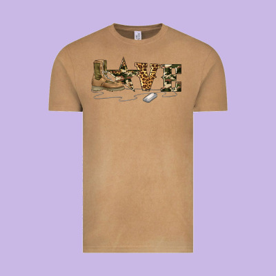 Camouflage Military Boots Love Vintage Tee Designed By Artiststas