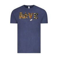 Vintage Denim camouflage military boots love Vintage Tee - Artiststas